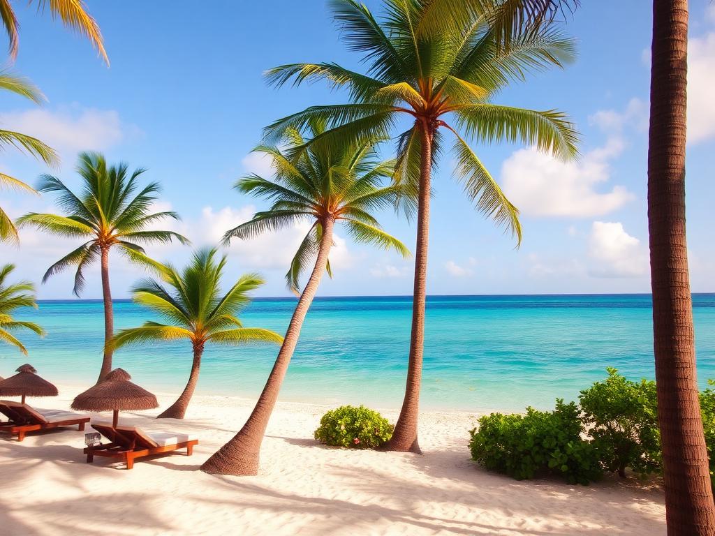 Vista de playa del Caribe